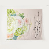 Tenture M. et Mme Mariage Contexte Bannière rose florale (Devant (Horizontal))