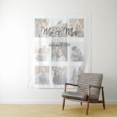 Tenture M. et Mme Mariage Photo Collage Tapestry (En situation)