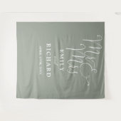 Tenture M. Et Mme Sage Green Photo Mariage Contexte (Devant (Horizontal))