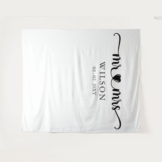 Tenture M. et Mme Script Mariage Photo Prop Contexte (Devant (Horizontal))
