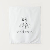 Tenture M. & Mme ajouter nom de famille date année mariage (Devant)