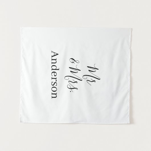 Tenture M. & Mme ajouter nom de famille date année mariage (Devant (Horizontal))