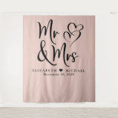 Tenture M. Mme Blush Pink Mariage (Devant)