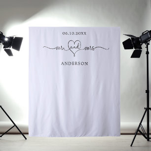 Tenture M. mme coeur photo lavender mariage