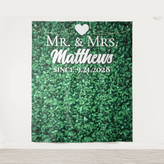 Tenture M. Mme depuis Hedge Wall Mariage Photo fond (Devant)