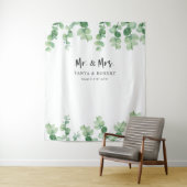 Tenture M. & Mme Eucalyptus Mariage Arrière-plan Mariée Sa (En situation)