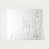 Tenture M. Mme Gold Heart Script Mariage Photo Contexte (Devant (Horizontal))