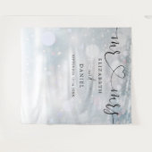 Tenture M. Mme Heart Script Mariage hivernal Contexte phot (Devant (Horizontal))