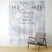 Tenture M. Mme Heart Script Mariage hivernal Contexte phot (En situation)