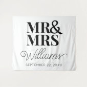 Tenture M. Mme Mariage Fête des mariées Contexte moderne (Devant (Horizontal))