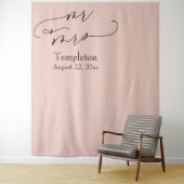 Tenture M. & Mme Simple Gauche Aligné Bleu Fond photo (En situation)