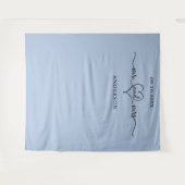 Tenture M. mrs photo coeur bleu poussiéreux mariage (Devant (Horizontal))