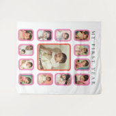 Tenture Ma première année 12 mois photo de bébé Collage (Devant (Horizontal))