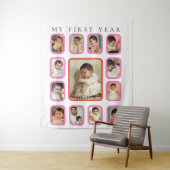 Tenture Ma première année 12 mois photo de bébé Collage (En situation)