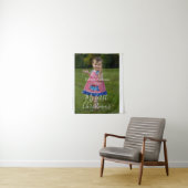 Tenture ma première fille de Noël nom photo année simple (En situation)