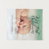 Tenture Ma première photo bébé de Noël ajouter nom année m (Devant (Horizontal))