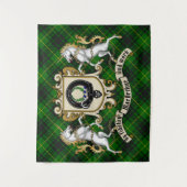 Tenture MacArthur Clan Badge & Unicorns avec Tartan (Devant)