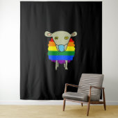 Tenture Mâchoires à masques | Moutons colorés présents (En situation)