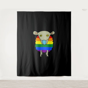 Tenture Mâchoires à masques Moutons colorés présents