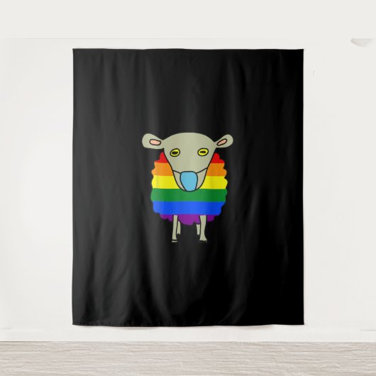 Tenture Mâchoires à masques | Moutons colorés présents (Devant)