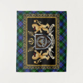 Tenture MacKenzie Clan Badge & Motto avec Lions (Devant)