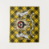Tenture Macleod Clan Badge & Unicorns avec Tartan (Devant)