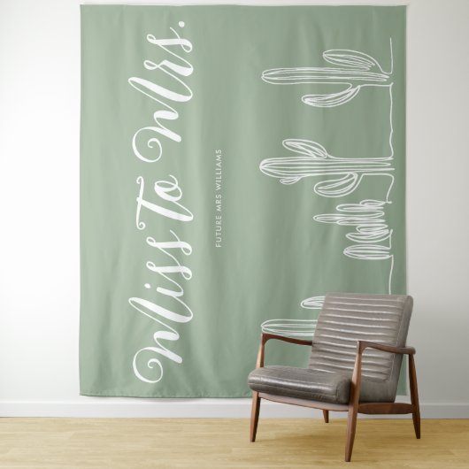 Tenture Mademoiselle à Madame Sage Vert Moderne Cactus Ent (En situation)