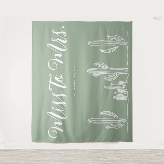 Tenture Mademoiselle à Madame Sage Vert Moderne Cactus Ent (Devant)