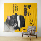 Tenture Mafia 40ème 🐾 Anniversaire Dogfather Mobster Drôl (En situation (horizontale))