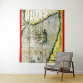 Tenture Magellans navire Victoria, Antique Carte Océan Pac (En situation)