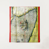 Tenture Magellans navire Victoria, Antique Carte Océan Pac (Devant)