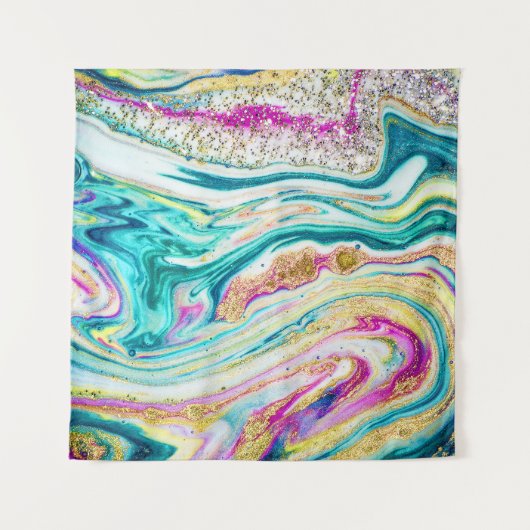 Tenture Magic Marbling : Metallic Paint Design. (Devant (Horizontal))