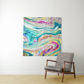 Tenture Magic Marbling : Metallic Paint Design. (En situation (horizontale))