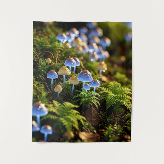 Tenture Magical Bioluminescent Fungi - Deep Forest (Devant)