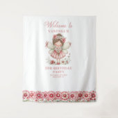 Tenture Magical Cute Fairy Pastel Pink 3 Birthday Backdrop (Devant)