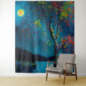 Tenture Magical Moon River Tree en style peinture à l'huil (En situation)