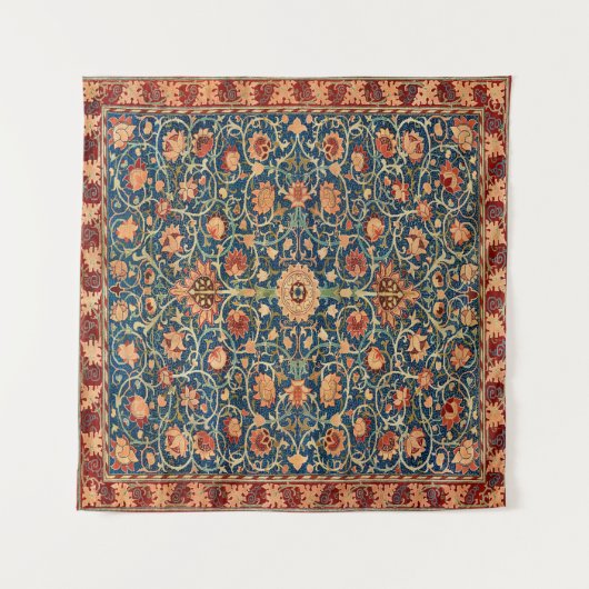 Tenture Magical Oriental Rug Pattern in Blue and Red (Devant (Horizontal))