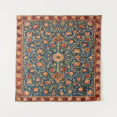 Tenture Magical Oriental Rug Pattern in Blue and Red (Devant)
