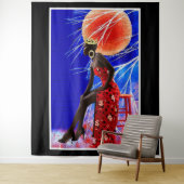 Tenture Magie de la fille noire (En situation)