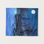 Tenture Magique nuit d'hiver avec ciel étoilé et pleine lu (Devant (Horizontal))