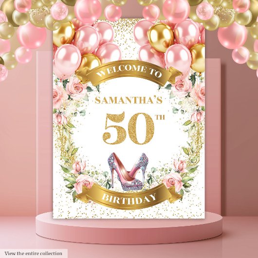 Tenture Magnifique 50e anniversaire Boho Floral Contexte d
