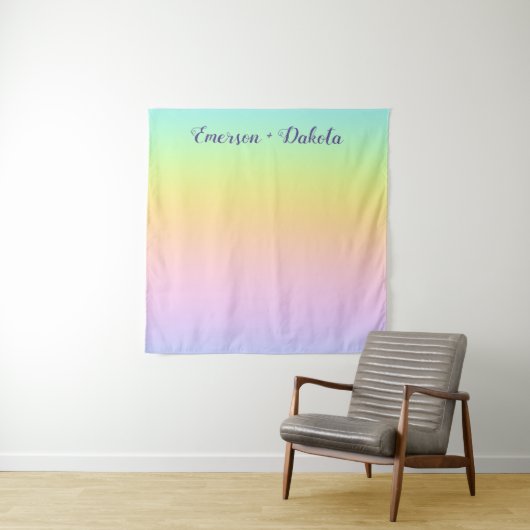 Tenture Magnifique Pastel Arc-en-ciel Mariage Photo fond (En situation)