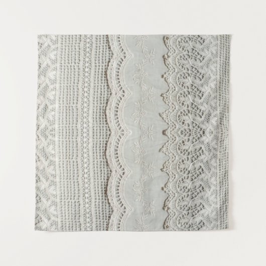 Tenture Magnifique, subtile, textile laqué blanc gros plan (Devant (Horizontal))