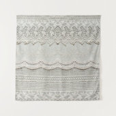 Tenture Magnifique, subtile, textile laqué blanc gros plan (Devant)