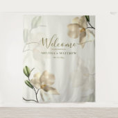 Tenture Magnolia blanc oriental élégant de bienvenue (Devant)