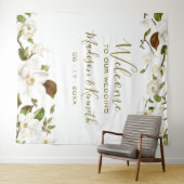 Tenture Magnolia Floral Mariage fond (En situation (horizontale))