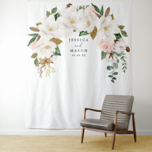 Tenture Magnolia Toile de Fond Coton pour Photobooth
