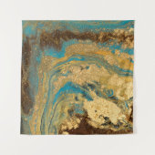 Tenture Maillage d'or : texture de marbre bleu. (Devant (Horizontal))