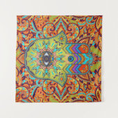 Tenture Main colorée de Hamsa - main de Fatima (Devant (Horizontal))