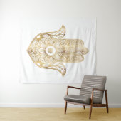 Tenture Main de tournesol or Hamsa (En situation (horizontale))